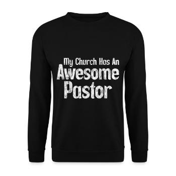 My Church Has An Awesome Pastor 3 - Unisex Sweatshirt - black - Front - Alina (178cm) & Michal (187cm)