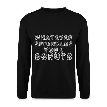 Whatever Sprinkles Your Donuts 5 - Unisex Pullover - Schwarz - Vorne - Alina (178cm) & Michal (187cm)