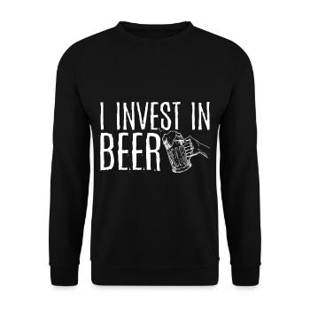 I Invest In Beer 3 - Unisex Pullover - Schwarz - Vorne - Alina (178cm) & Michal (187cm)