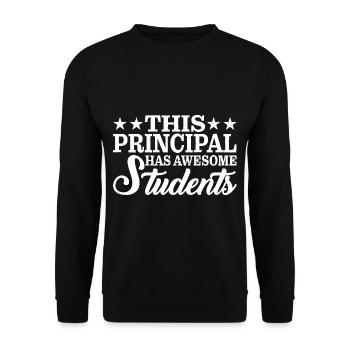 This Principal Has Awesome Students 2 - Unisex Sweatshirt - black - Front - Alina (178cm) & Michal (187cm)