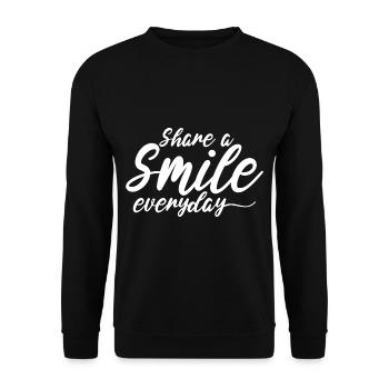 Share A Smile Everyday - Unisex Sweatshirt - black - Front - Alina (178cm) & Michal (187cm)