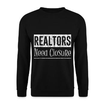 Les agents immobiliers ont besoin d’une fermeture 3 - Sweat-shirt Unisexe - noir - Devant - Alina (178cm) & Michal (187cm)