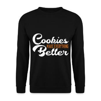 Cookies Make Everything Better 6 - Unisex Sweatshirt - black - Front - Alina (178cm) & Michal (187cm)