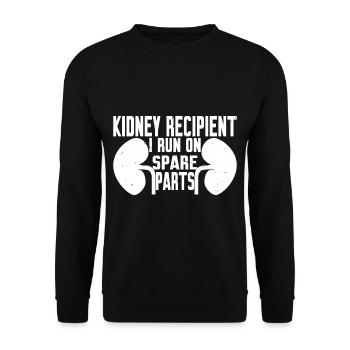Receveur de rein, je cours sur des pièces de rechange 8 - Sweat-shirt Unisexe - noir - Devant - Alina (178cm) & Michal (187cm)