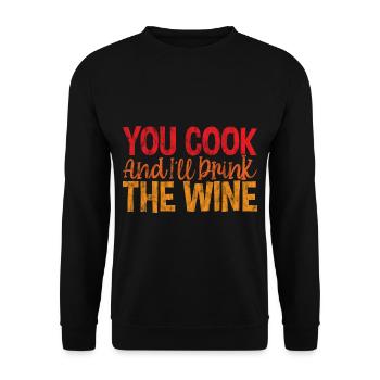 Vous cuisinez et je boirai le vin 3 - Sweat-shirt Unisexe - noir - Devant - Alina (178cm) & Michal (187cm)