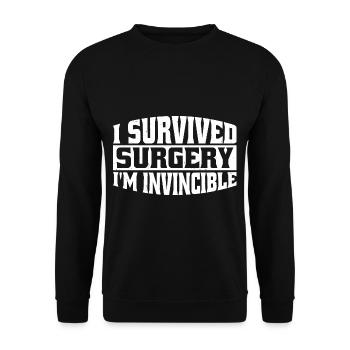 J’ai survécu à la chirurgie, je suis invincible 6 - Sweat-shirt Unisexe - noir - Devant - Alina (178cm) & Michal (187cm)