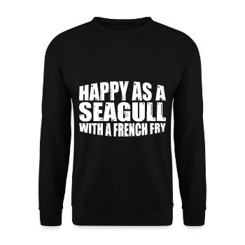 Heureux comme une mouette avec une frite 4 - Sweat-shirt Unisexe - noir - Devant - Alina (178cm) & Michal (187cm)