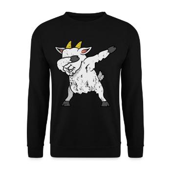 Chèvre tamponner dabbing style vintage grunge - Sweat-shirt Unisexe - noir - Devant - Alina (178cm) & Michal (187cm)