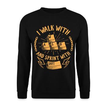 WASD gaming games birthday gift - Unisex Sweatshirt - black - Front - Alina (178cm) & Michal (187cm)