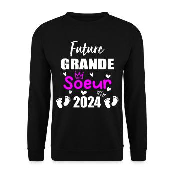 Future Grande Soeur 2024 bientôt Grande Soeur - Sweat-shirt Unisexe - noir - Devant - Alina (178cm) & Michal (187cm)