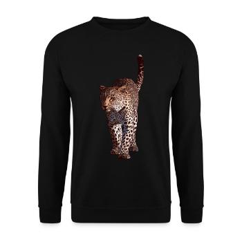 Léopard d'afrique léopard prédateur animal motif animal - Sweat-shirt Unisexe - noir - Devant - Alina (178cm) & Michal (187cm)