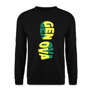 Gênes Gênes Italie Ville Skyline Font Coloré - Sweat-shirt Unisexe - noir - Devant - Alina (178cm) & Michal (187cm)