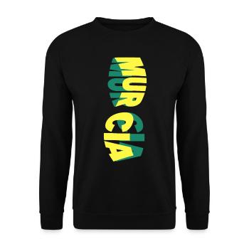 Murcia Spanien Stadt Skyline Schrift Bunt - Unisex Pullover - Schwarz - Vorne - Alina (178cm) & Michal (187cm)