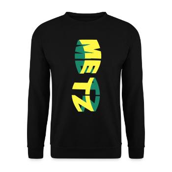 Metz France City Skyline Font Coloré - Sweat-shirt Unisexe - noir - Devant - Alina (178cm) & Michal (187cm)