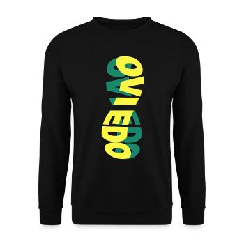 Oviedo Espagne Ville Skyline Font Coloré - Sweat-shirt Unisexe - noir - Devant - Alina (178cm) & Michal (187cm)