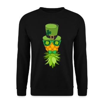 St. Patty Pineapple With Ivy Cap Shamrock - Unisex Sweatshirt - black - Front - Alina (178cm) & Michal (187cm)