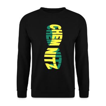 Chemnitz Germany City Skyline Font Colorful - Unisex Sweatshirt - black - Front - Alina (178cm) & Michal (187cm)