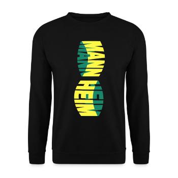 Mannheim Deutschland Stadt Skyline Schrift Bunt - Unisex Pullover - Schwarz - Vorne - Alina (178cm) & Michal (187cm)