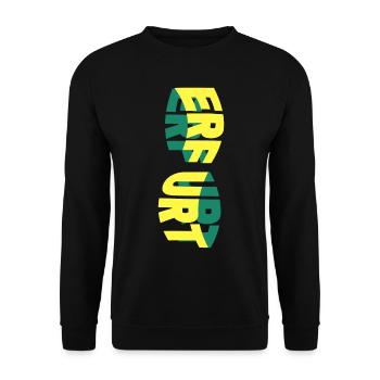 Erfurt Deutschland Stadt Skyline Schrift Bunt - Unisex Pullover - Schwarz - Vorne - Alina (178cm) & Michal (187cm)
