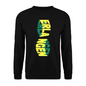 Erlangen Germany City Skyline Font Colorful - Unisex Sweatshirt - black - Front - Alina (178cm) & Michal (187cm)