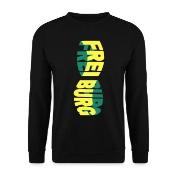 Freiburg Germany City Skyline Font Colorful - Unisex Sweatshirt - black - Front - Alina (178cm) & Michal (187cm)