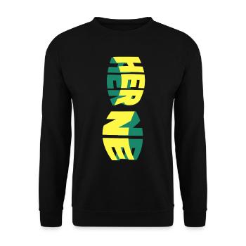 Herne Germany City Skyline Font Colorful - Unisex Sweatshirt - black - Front - Alina (178cm) & Michal (187cm)