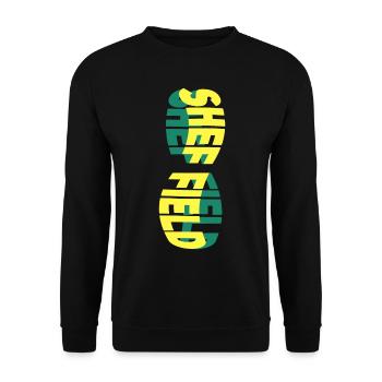 Sheffield England UK City Skyline Font Colorful - Unisex Sweatshirt - black - Front - Alina (178cm) & Michal (187cm)