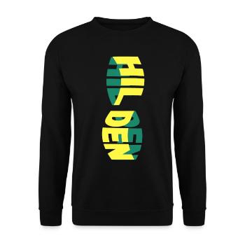 Hilden Germany City Skyline Font Colorful - Unisex Sweatshirt - black - Front - Alina (178cm) & Michal (187cm)
