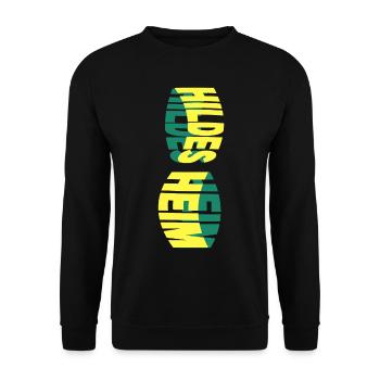 Hildesheim Deutschland Stadt Skyline Schrift Bunt - Unisex Pullover - Schwarz - Vorne - Alina (178cm) & Michal (187cm)