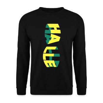 Halle Saale Germany City Skyline Font Colorful - Unisex Sweatshirt - black - Front - Alina (178cm) & Michal (187cm)