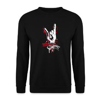 Metal and rock hand sign - Unisex Sweatshirt - black - Front - Alina (178cm) & Michal (187cm)