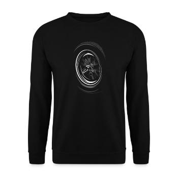 Vintage Racing Wheels Voiture Classique Jantes Symbole - Sweat-shirt Unisexe - noir - Devant - Alina (178cm) & Michal (187cm)