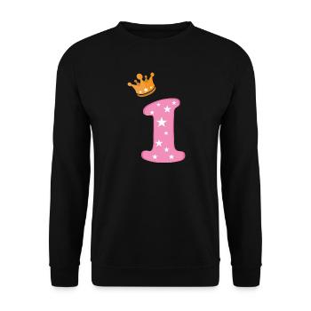 Birthday Girl Crown Pink Number One Star - Unisex Sweatshirt - black - Front - Alina (178cm) & Michal (187cm)