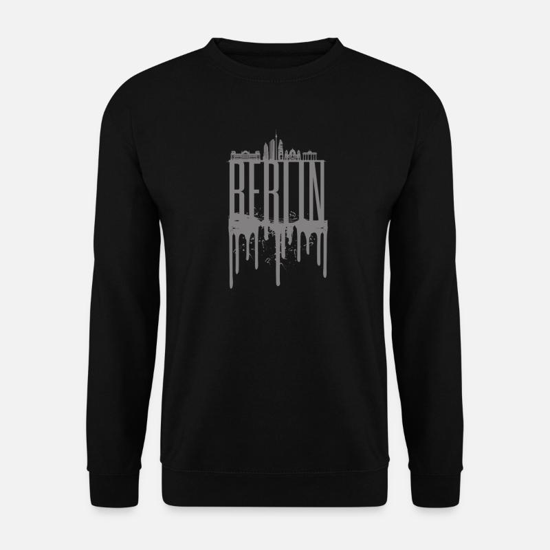 Berliner Skyline Tropfen-Design - Unisex Pullover - Schwarz