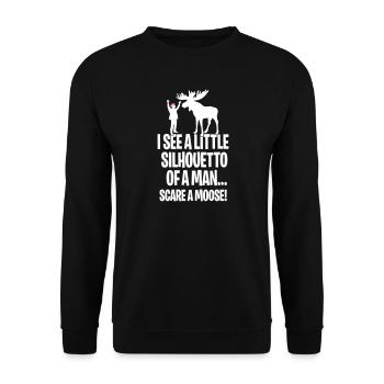Noël je vois un petit silhouetto d’un homme Rock - Sweat-shirt Unisexe - noir - Devant - Alina (178cm) & Michal (187cm)