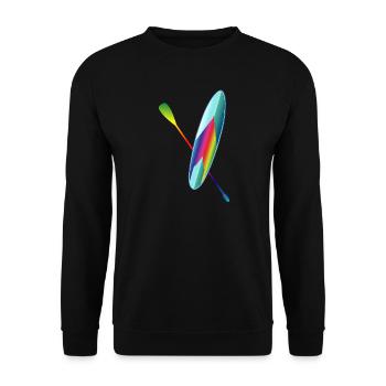Stand up paddling colorful paddle board - Unisex Sweatshirt - black - Front - Alina (178cm) & Michal (187cm)