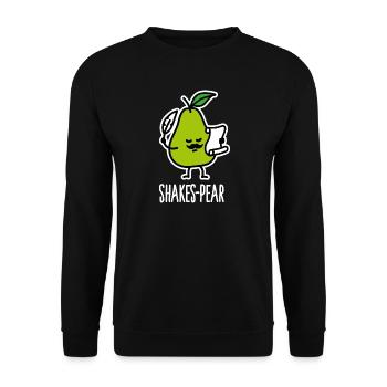 Shakes-Pear, Lustige Shakespeare Wortspiel Birne - Unisex Pullover - Schwarz - Vorne - Alina (178cm) & Michal (187cm)