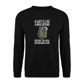 Drôle JGA soldaat enterrement de vie de garçon militaire - Sweat-shirt Unisexe - noir - Devant - Alina (178cm) & Michal (187cm)