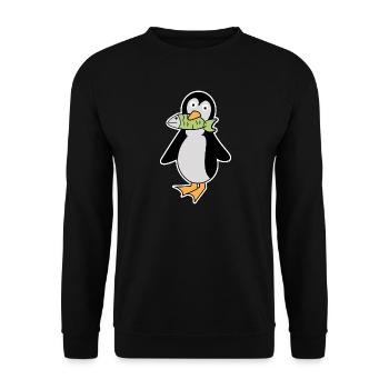 Süß Pinguin Vogel Tier Seevogel Arktis - Unisex Pullover - Schwarz - Vorne - Alina (178cm) & Michal (187cm)