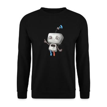 Petit robot - Sweat-shirt Unisexe - noir - Devant - Alina (178cm) & Michal (187cm)
