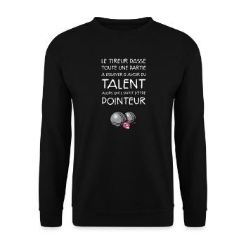 boules dicton pointeur dicton - Sweat-shirt Unisexe - noir - Devant - Alina (178cm) & Michal (187cm)