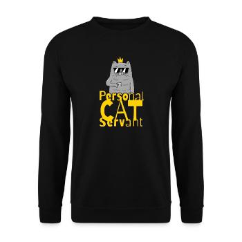 Personal Cat Servant Funny Kitten - Unisex Sweatshirt - black - Front - Alina (178cm) & Michal (187cm)