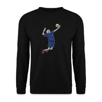 Skelett Volleyballspieler Volleyball - Unisex Pullover - Schwarz - Vorne - Alina (178cm) & Michal (187cm)