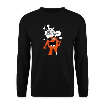 Monster große Klappe Großmaul Comic coole Quotes - Unisex Pullover - Schwarz - Vorne - Alina (178cm) & Michal (187cm)