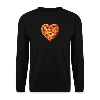 Heart Pepperoni Pizza Pattern - Unisex Sweatshirt - black - Front - Alina (178cm) & Michal (187cm)