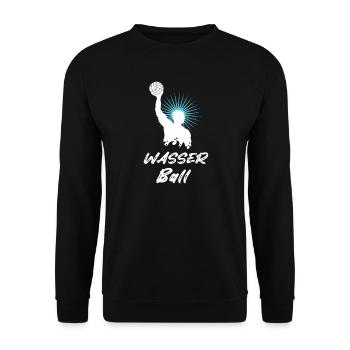 Wasserball Spieler Silhouette weiß - Unisex Pullover - Schwarz - Vorne - Alina (178cm) & Michal (187cm)