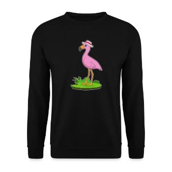 Chapeau de flamant rose - Sweat-shirt Unisexe - noir - Devant - Alina (178cm) & Michal (187cm)