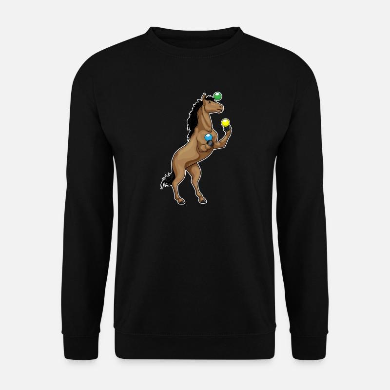 Pferd Jongleur Jonglieren - Unisex Pullover - Schwarz