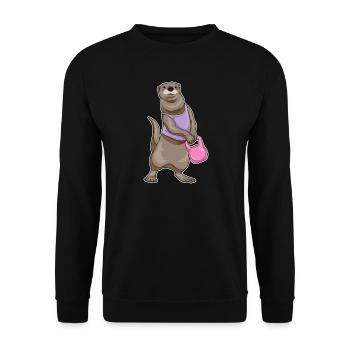 Otter Bodybuilder Hantel Bodybuilding - Unisex Pullover - Schwarz - Vorne - Alina (178cm) & Michal (187cm)