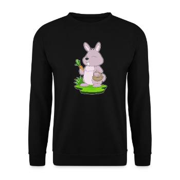 Rabbit Carrot - Unisex Sweatshirt - black - Front - Alina (178cm) & Michal (187cm)